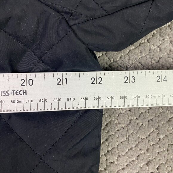 Lands' End Quilted Jacket Men's Medium Black Primaloft Insulation Snap Field - Picture 9 of 10